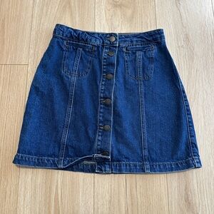Topshop Dark Blue Denim Mini Skirt size small